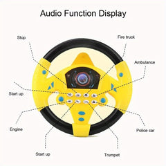 Kids Driving Simulator Steering Wheel Toy Suction Cup Mount