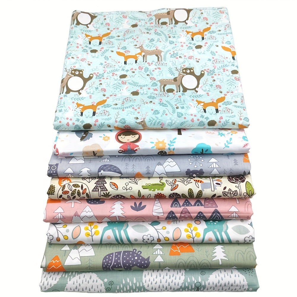 8pcs Large Size Cartoon Printed Fabric Bed Sheet Quilt Doll Patchwork DIY Fabric
