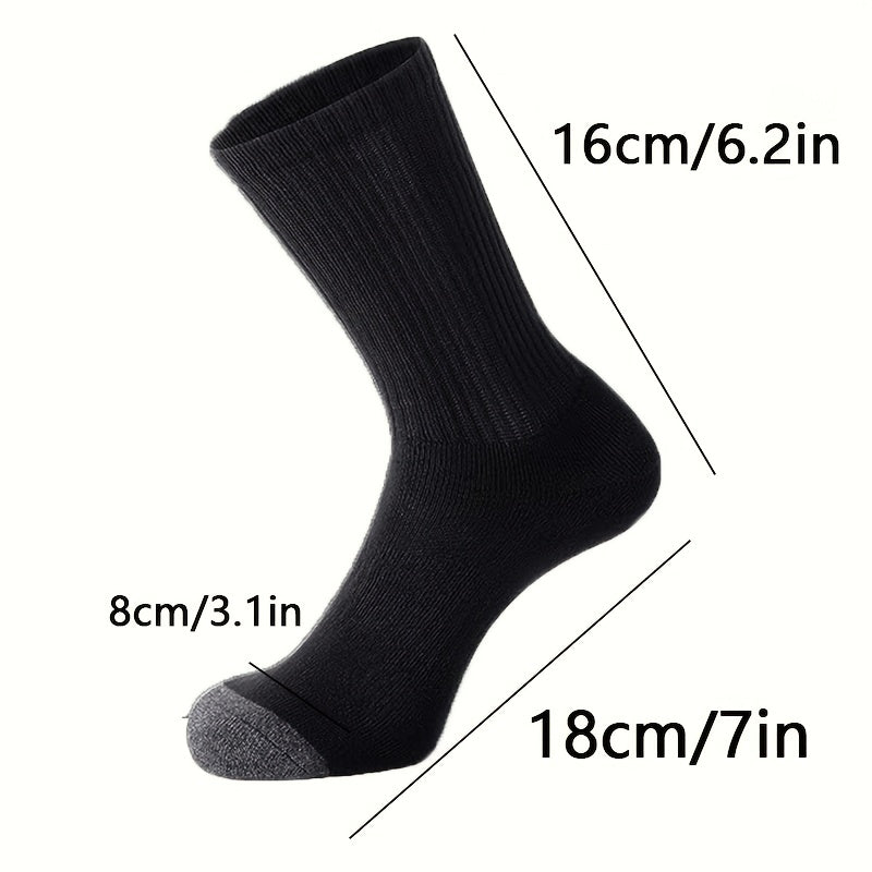 Men's Casual Sports Crew Socks 12 Pairs Gray