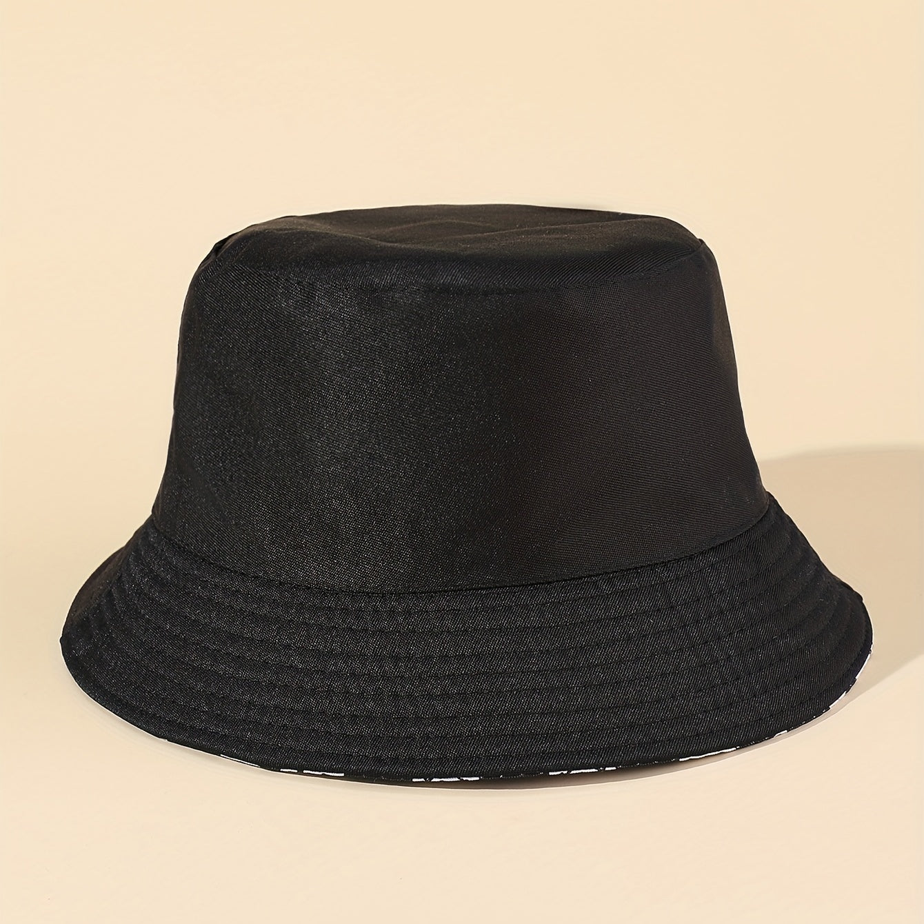 Smiling Face Print Bucket Hat Checkerboard Reversible Basin Hat