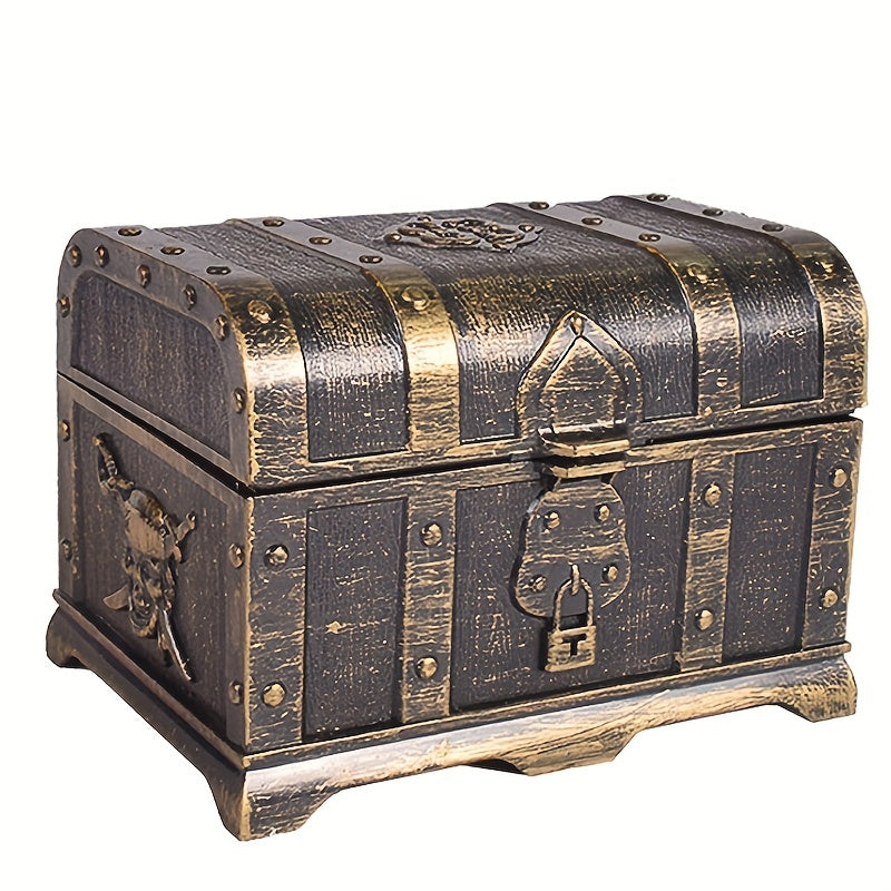 Retro Treasure Box With Lock for Party Favors Pirate Props