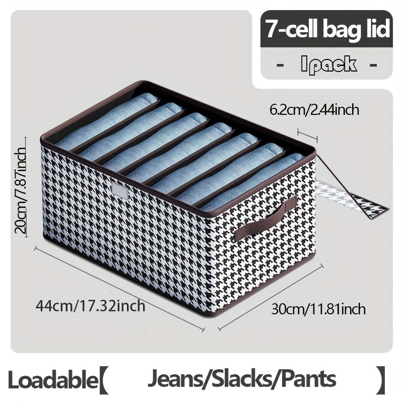 Houndstooth Pattern Storage Box Clothes Wardrobe Organizer Clear Cover