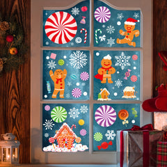 Christmas Gingerbread Man Snowman Sticker Decoration