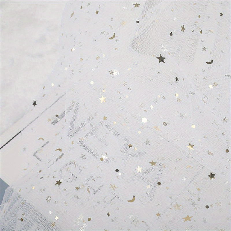 Glitter Star Mesh Fabric, Festive Gift Doll Skirt, 1/3/5 Yards Wide Sheer Fabric