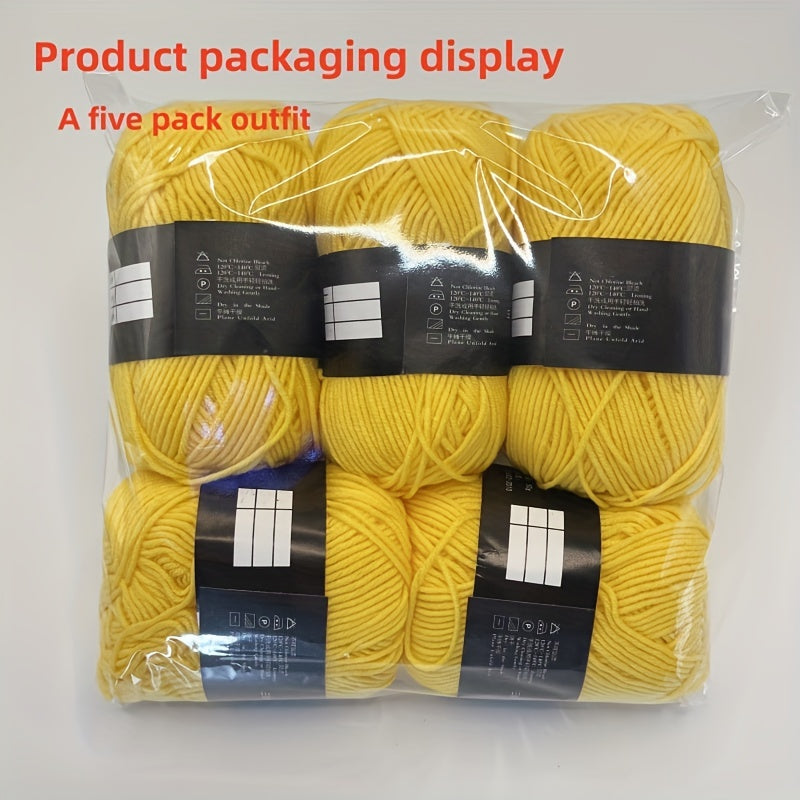 250g 5rolls Milk Cotton Yarn 4 Strands Baby Thread Doll Blanket DIY Thread Slipp