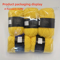 250g 5rolls Milk Cotton Yarn 4 Strands Baby Thread Doll Blanket DIY Thread Slipp