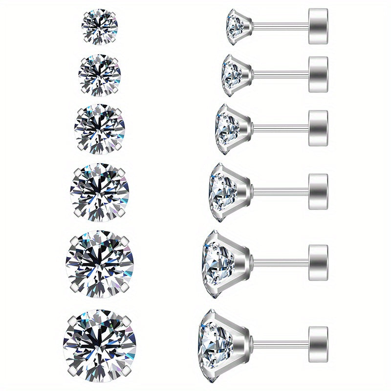 316 Stainless Steel Cartilage Studs Pair Golden Spiral Post Earrings