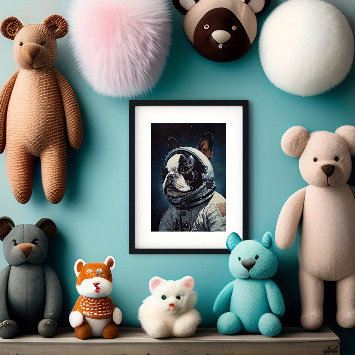 Dog Astronaut Poster For Kids, Home Decor, Nursery, Play Room Wall Painting