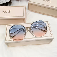 Ombre Rimless Sunglasses UV400 Sun Shades for Women