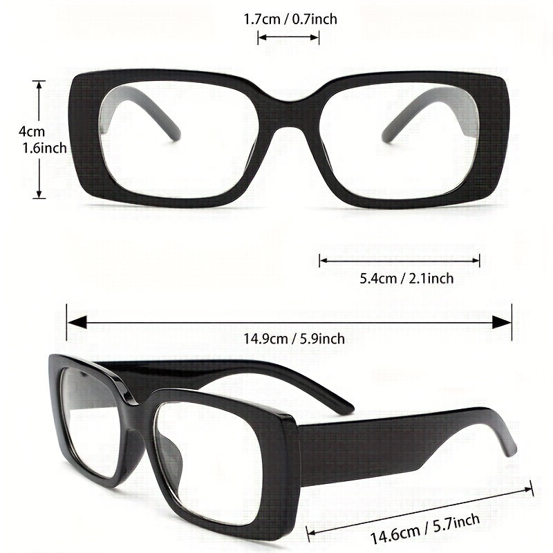Minimalist Square Frame Clear Lens Glasses Decorative Anti Light Eyewear