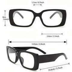 Minimalist Square Frame Clear Lens Glasses Decorative Anti Light Eyewear