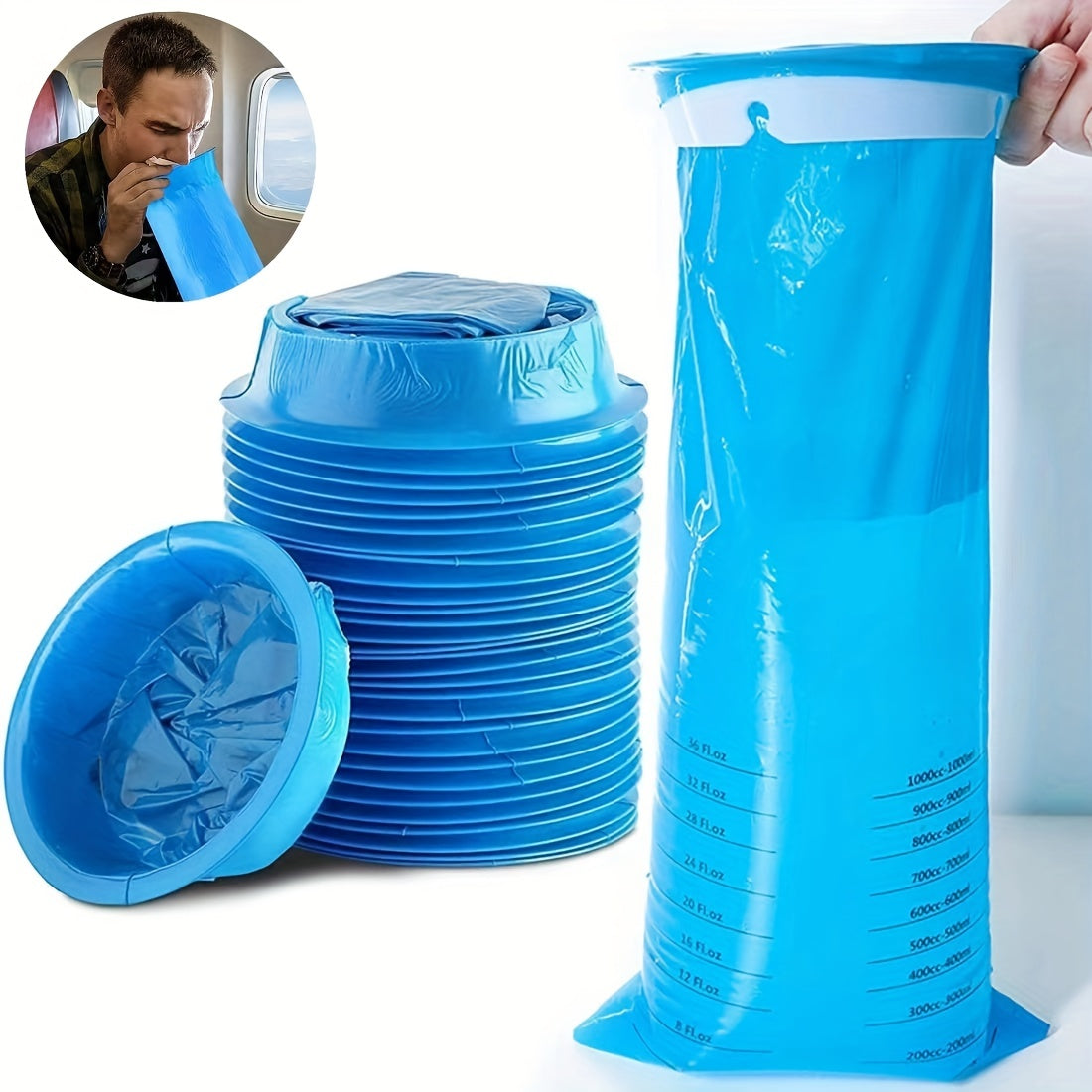 10pcs Disposable Vomiting Bags 1000ml for Travel - Motion Sickness