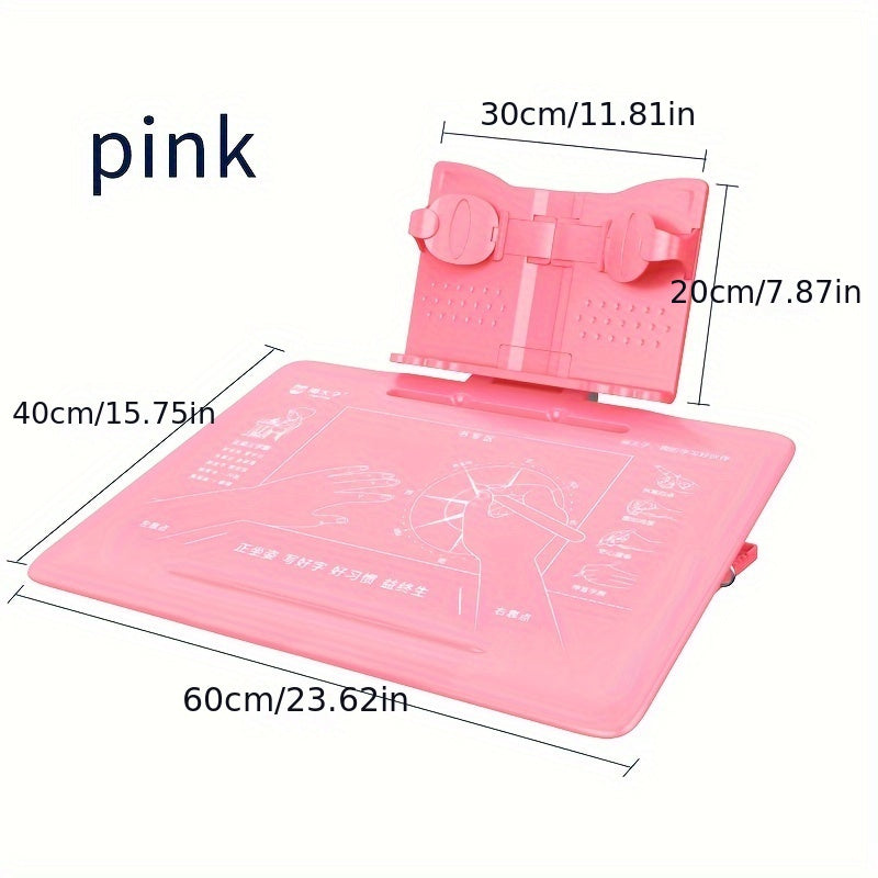 Pink Mprince 2in1 Study Desk w/ Posture Correction & Reading Bookshelf