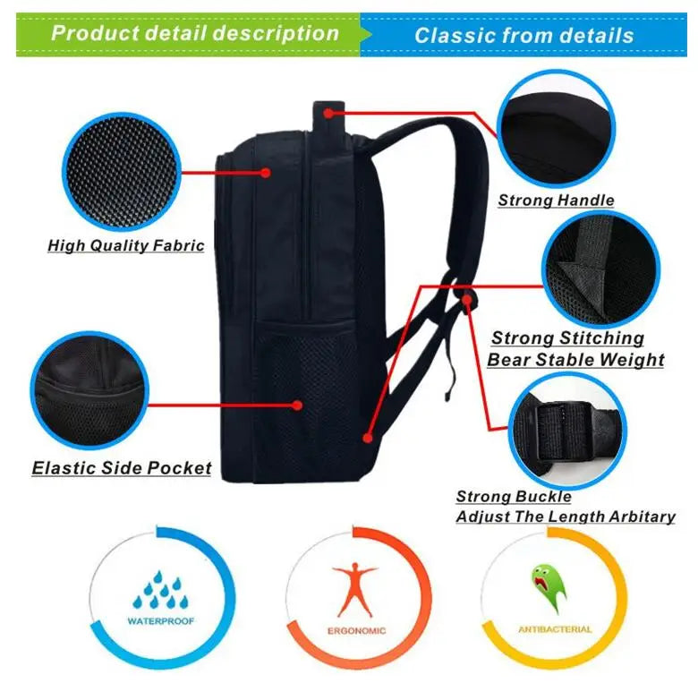 16inch School Bags for Girls Cat 3D Printing Children Bagpack