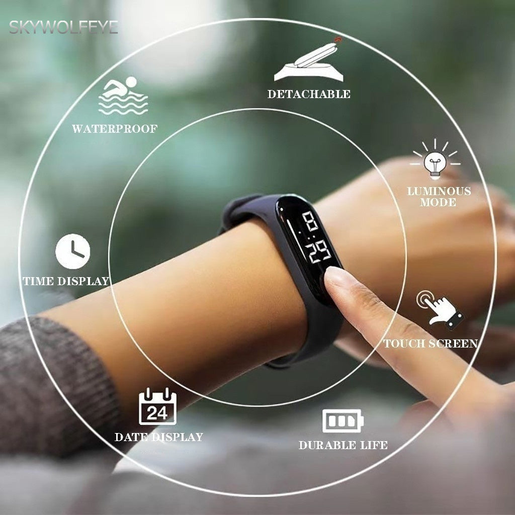 2pcs Touch LED Watch Silicone Strap Sports Bracelets