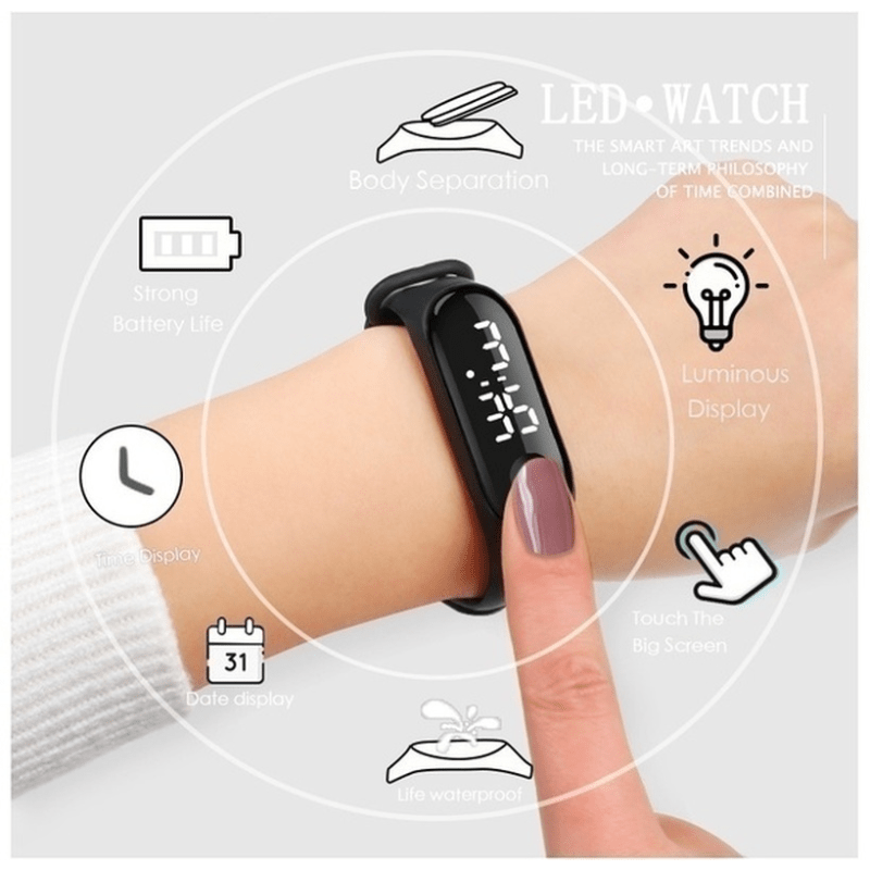 2pcs Touch LED Watch Silicone Strap Sports Bracelets