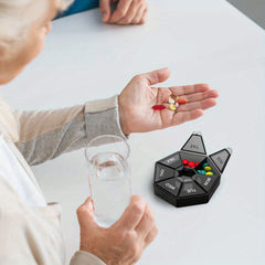 Round Medicine Box Portable Pill Storage Case 7 grid Weekly Pill Box