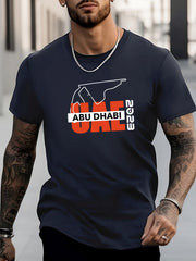 Letter Pattern Print Men's Graphic Crew Neck Active T-shirt
