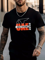Letter Pattern Print Men's Graphic Crew Neck Active T-shirt