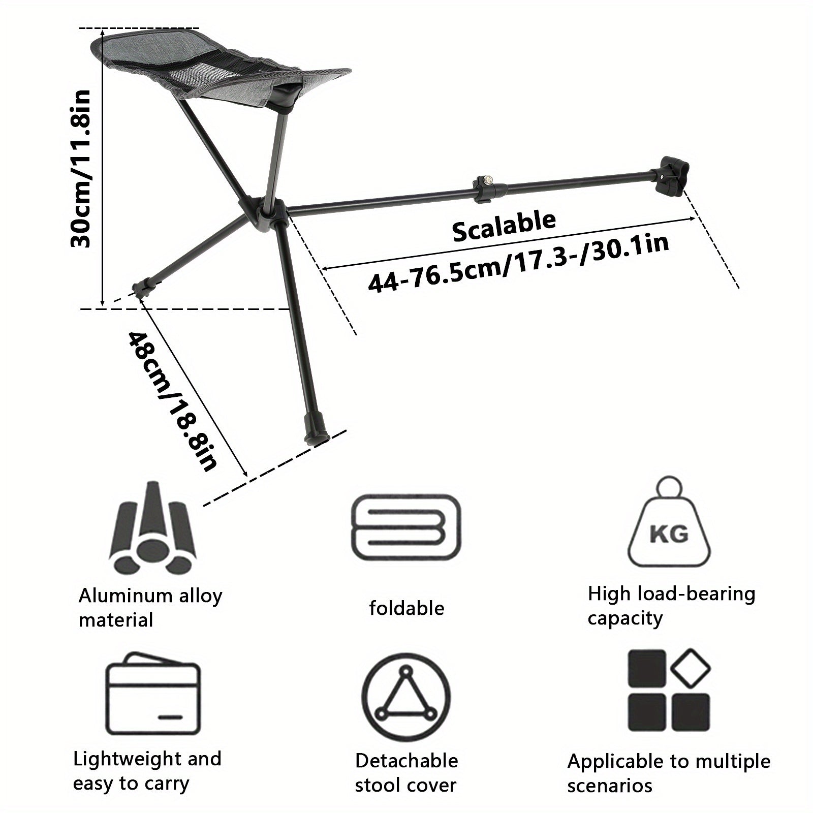 Portable Camping Chair with Detachable Foot Rest