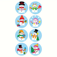 500pcs Christmas Snowman Stickers Roll Gift