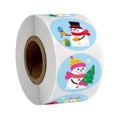 500pcs Christmas Snowman Stickers Roll Gift