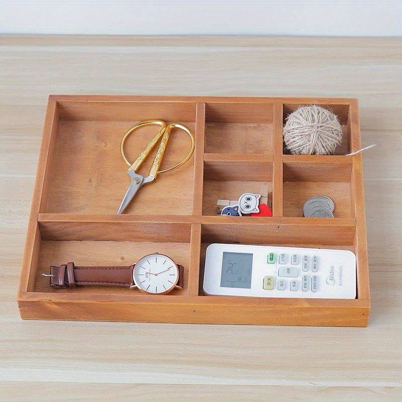 Retro Wooden Storage Box Daily Desktop & Cosmetics Storage
