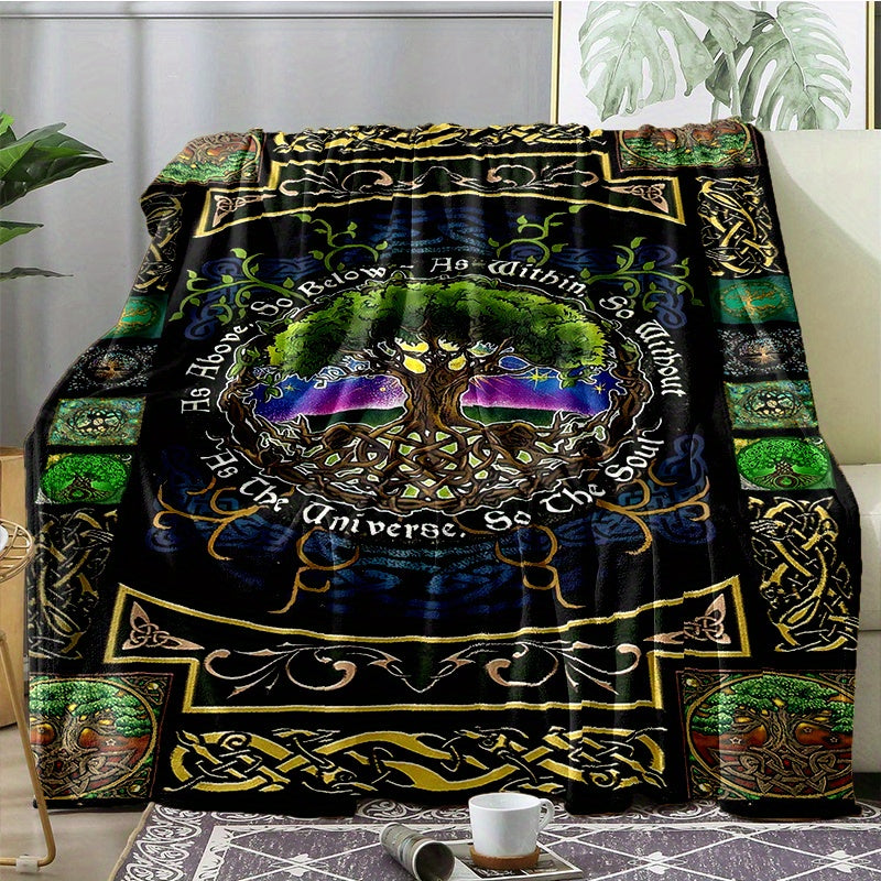 Tree Of Life Blanket Soft Throw For All Season Warm Cozy Outdoor Travelling