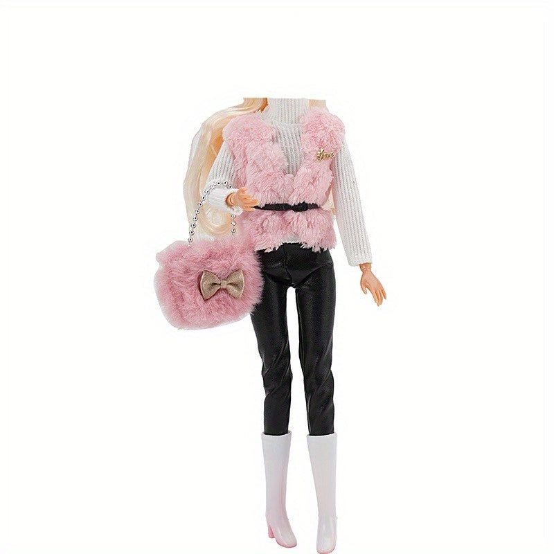 PAIDOPI Doll Outfit Winter Sweater Trousers & Shoes Set with Accessories