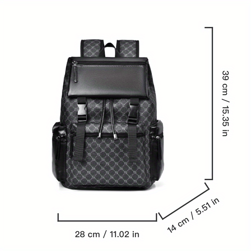 Large Capacity Mens Laptop Backpack Faux Leather Spacious Storage