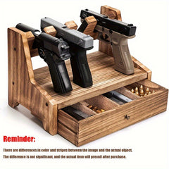Solid Wood Rack Holder With Drawer