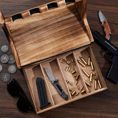 Solid Wood Rack Holder With Drawer
