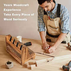 Solid Wood Rack Holder With Drawer
