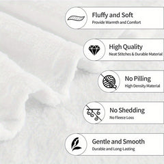 Cute Rabbit Print Blanket Lightweight Flannel Throw for Sofa Bed
