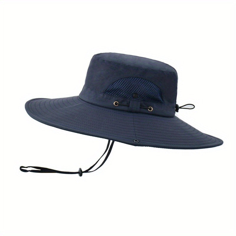 Summer Wide Brim Bucket Hat Breathable Sun Hat for Outdoor Fishing