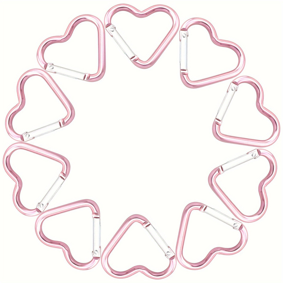 10pcs Heart Shaped Carabiner Hooks for Outdoor Activities