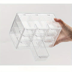 Transparent Grid Storage Box Drawer Organizer Jewelry Storage