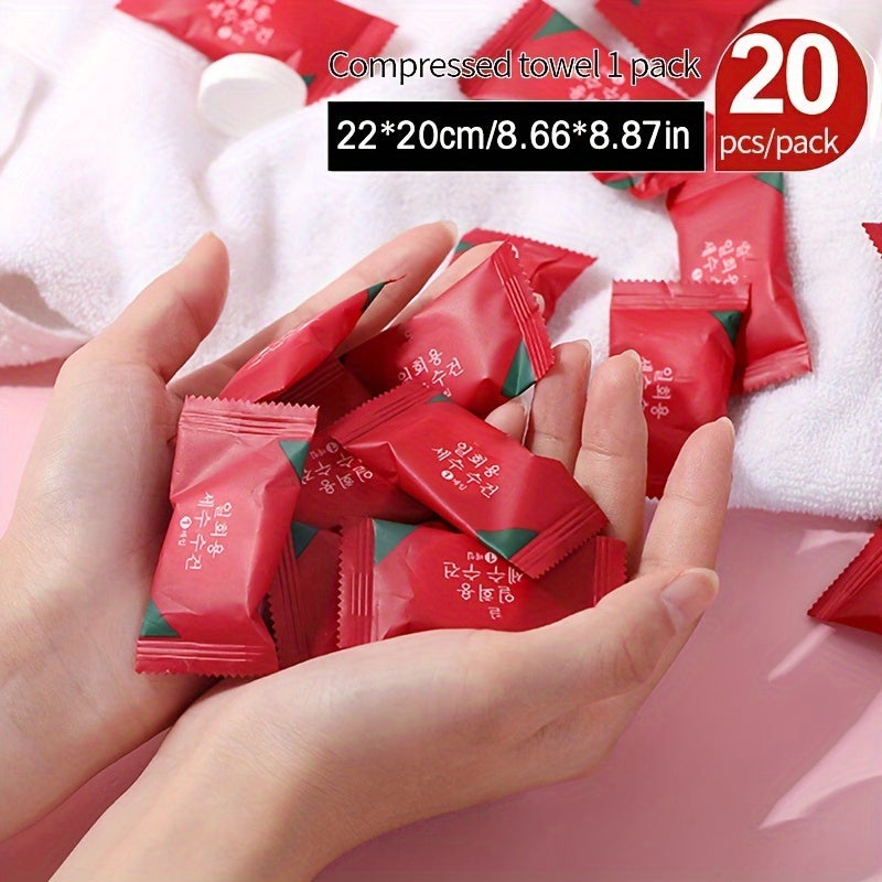 20pcs Thick Outdoor Cleaning Towel Disposable Compressed Towel for Face and Body