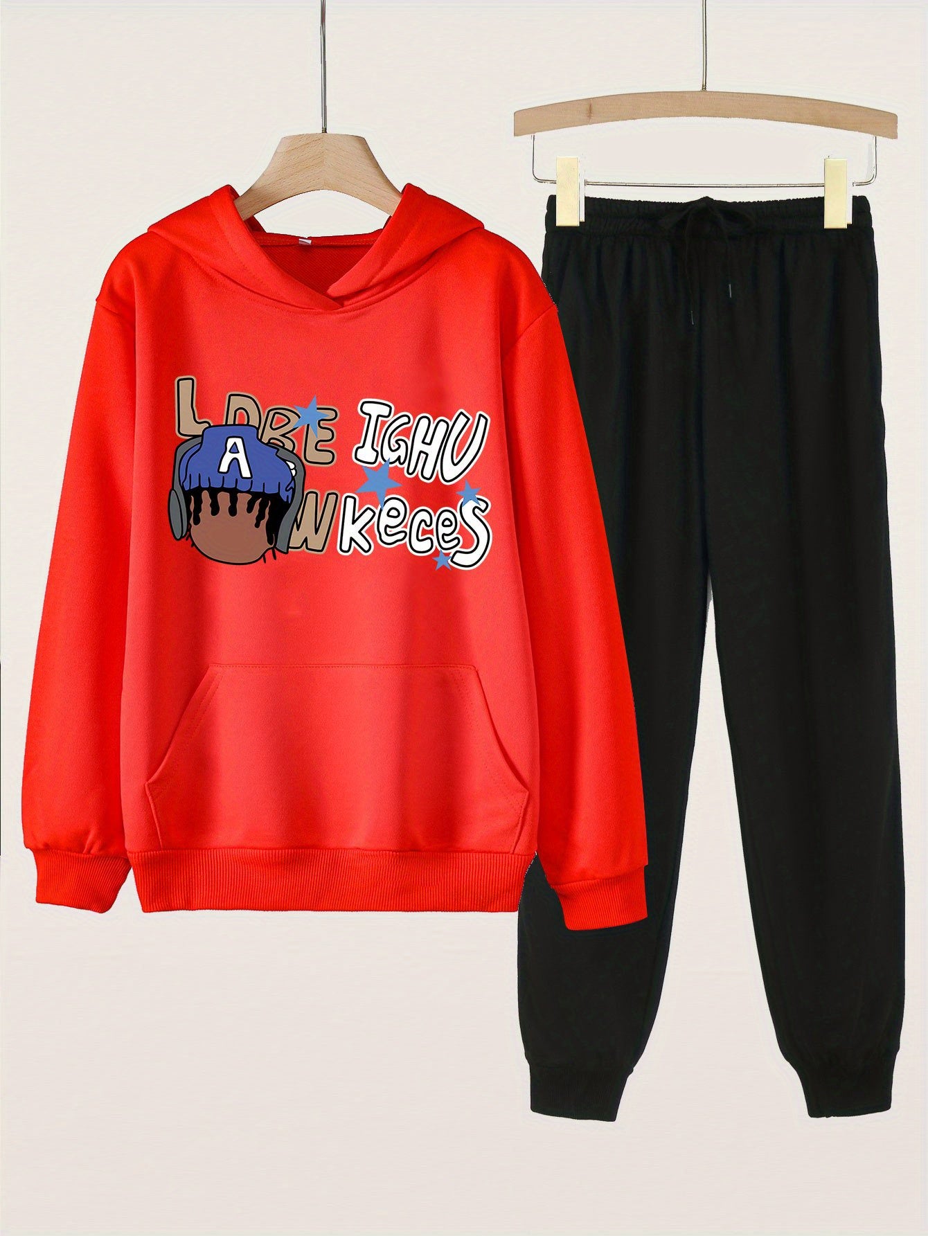 Music Boy Hoodies and Jogger Pants Set for Girls