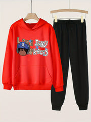 Music Boy Hoodies and Jogger Pants Set for Girls