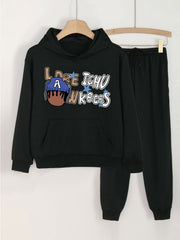 Music Boy Hoodies and Jogger Pants Set for Girls
