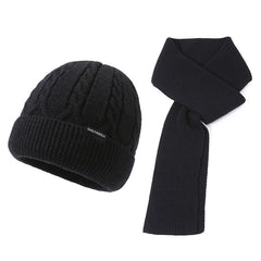 Cycling Knitted Hat Gloves Scarf Velvet Beanie Anti Slip Gloves