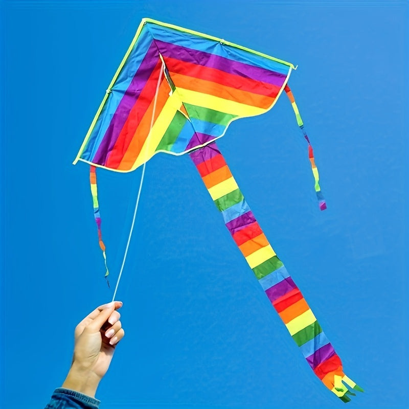 Triangle Long Tail Rainbow Kite Outdoor Kite Adult Flying Toy Kite