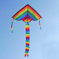 Triangle Long Tail Rainbow Kite Outdoor Kite Adult Flying Toy Kite