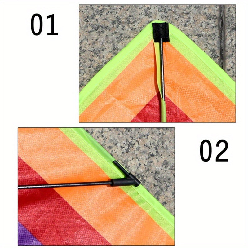 Triangle Long Tail Rainbow Kite Outdoor Kite Adult Flying Toy Kite
