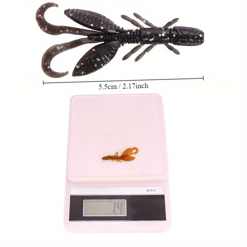 12pcs Bionic Shrimp Lure Soft Worm Fishing Tackle