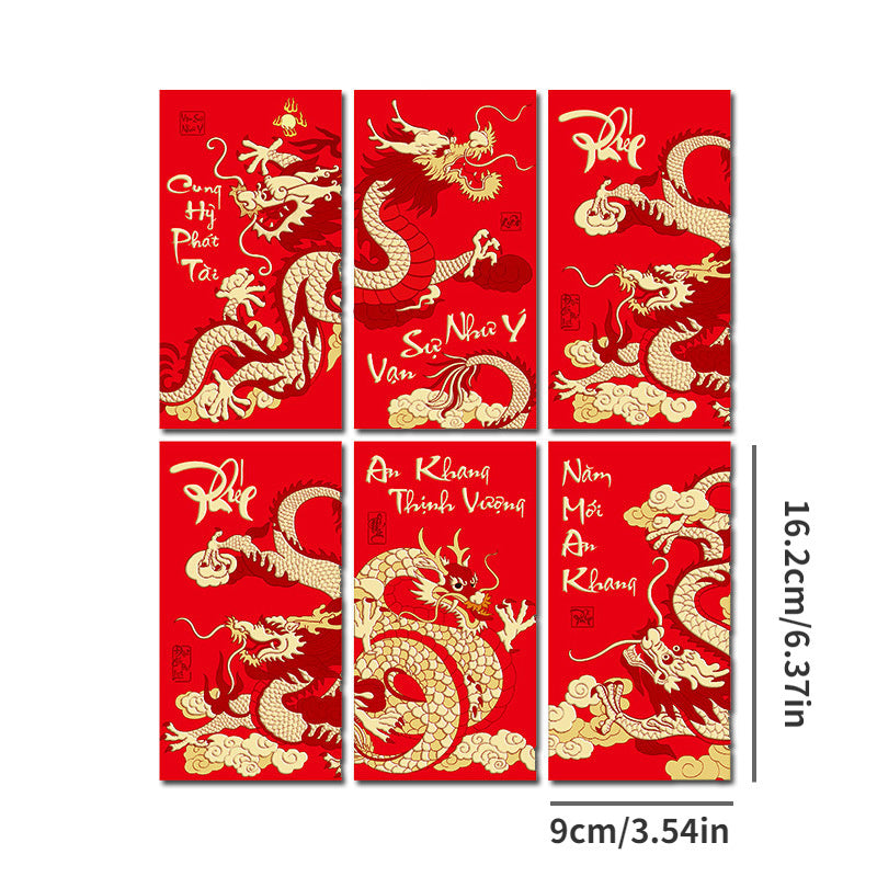 30pcs Dragon Lucky Money Envelopes for Chinese New Year & Spring
