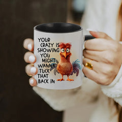 1pc 11oz Chicken Pattern Ceramic Cup Creative Cartoon Coffee Cup