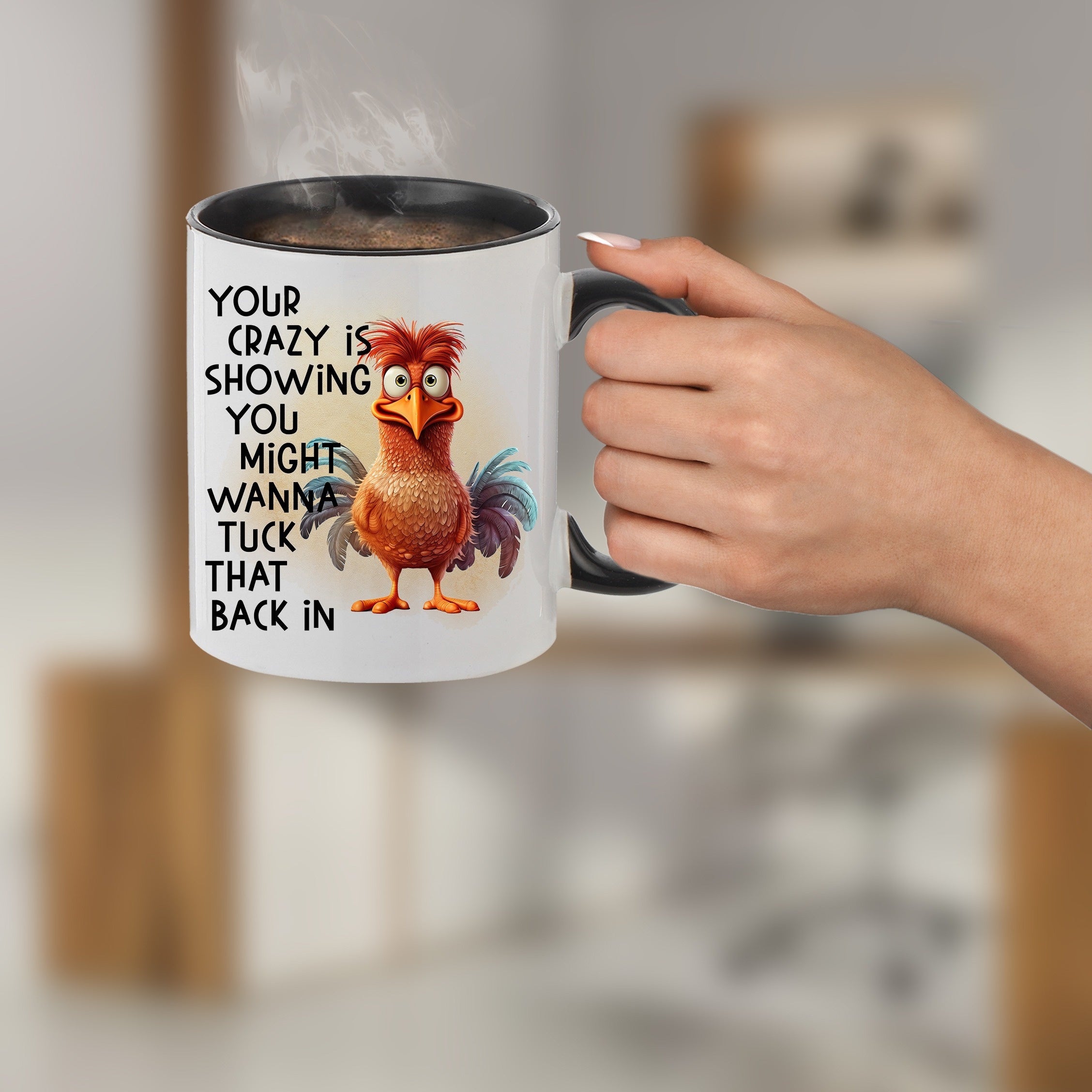 1pc 11oz Chicken Pattern Ceramic Cup Creative Cartoon Coffee Cup