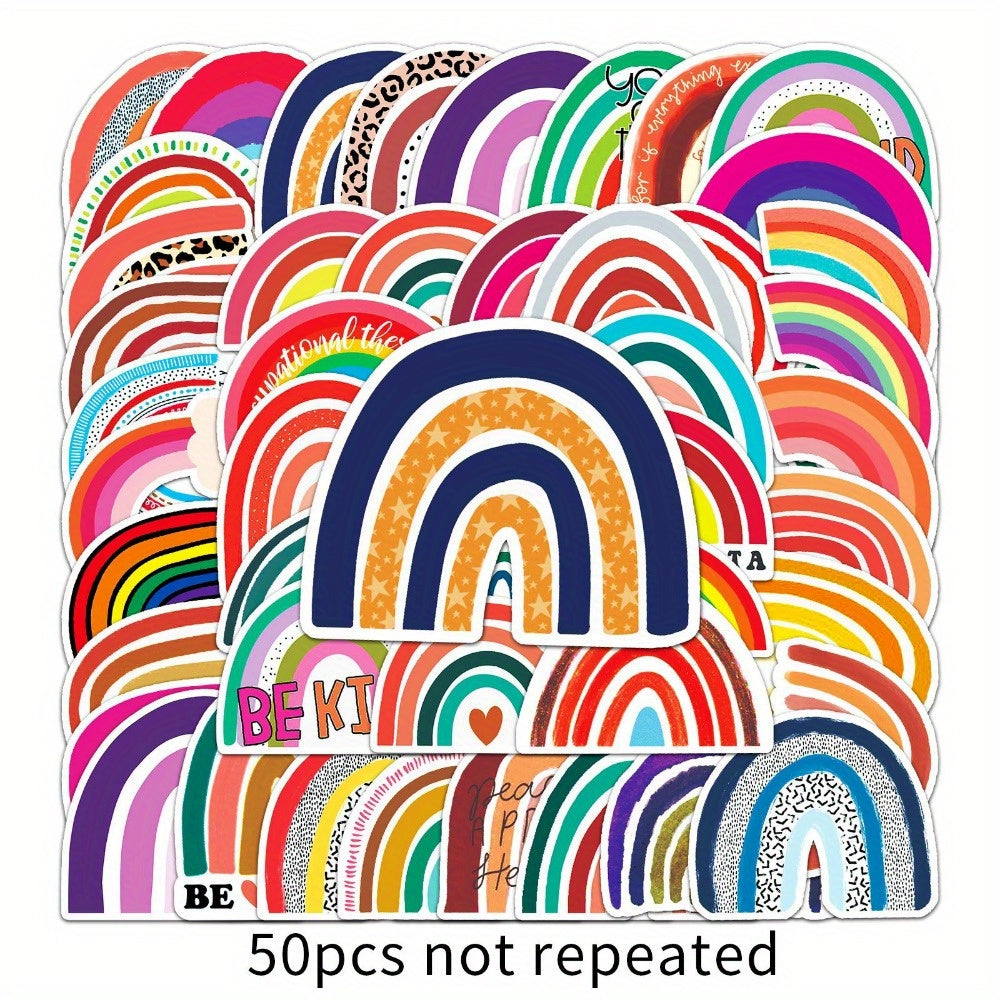 50pcs Rainbow Bridge Graffiti Stickers for Luggage Notebooks Scooters